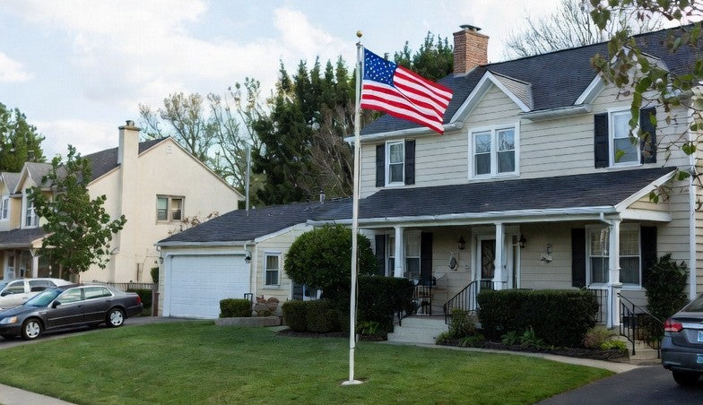 Proper flag to pole ratio on a residential flag display