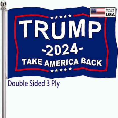 Trump 2024 “Take America Back” Flag – Double-Sided, Made in USA (3x5ft, 3-Ply)